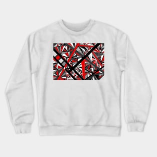 Stained Glass -- Black, White, Gray, and Red Crewneck Sweatshirt